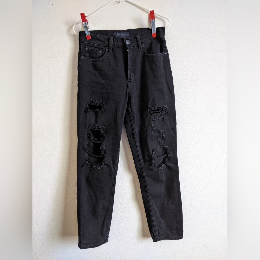 Women's Aeropostale mom black mom jeans